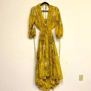 ASOS DESIGN tiered voile midi dress with lace trim wisteria blossom print